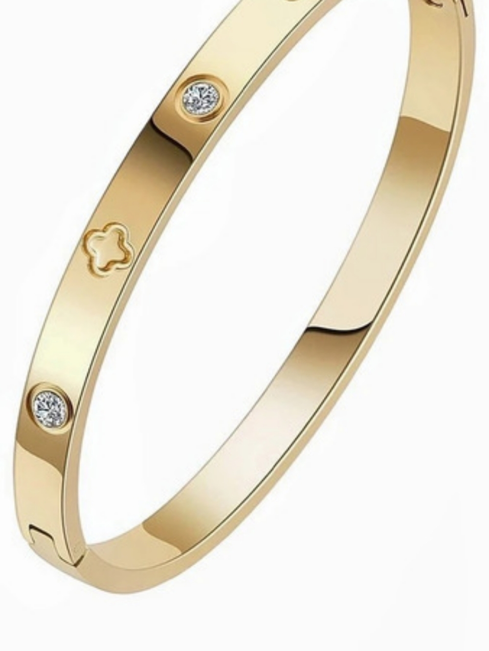 Gold-Tone Crystal Accent Bangle